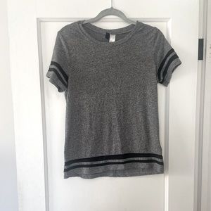 H&M Divided Grey Tee Black Sleeve
